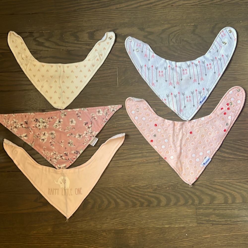 Gently used drool bibs